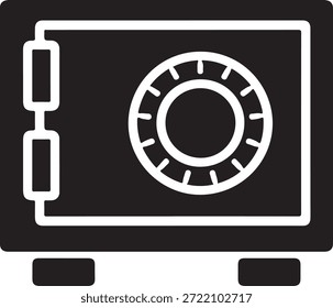 Caja fuerte segura aislada sobre fondo blanco, Vector, ilustración