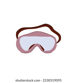 Gafas de seguridad seguras de dibujos animados médicos. anti niebla, resistente a los arañazos, ajustable ligero seguro gafas de seguridad signo médico. símbolo aislado Ilustración vectorial