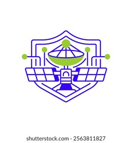 Secure Satellite Two Tone Color Icon. linear style sign for mobile concept and web design. Outline vector icon.