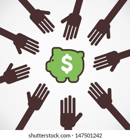 secure or save money concept stock vector