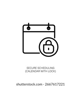 Calendario de programación segura con el icono de bloqueo