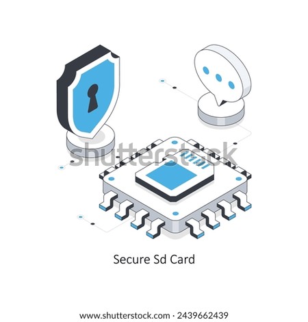 Secure Sd Card isometric stock illustration. EPS File stock illustration.