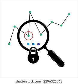 Secure Search Icon, Secure Search System Vector Art Illustration