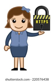 Secure Server - Cartoon Vector