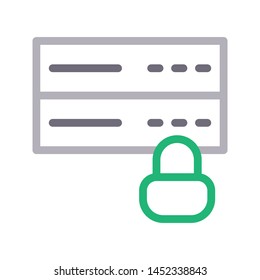 secure server colour line vctor icon