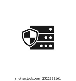 Secure server icon or Secure server sign vector isolated in flat style. Secure server icon for product packaging design element. Secure server icon for UI design elements on mobile apps and websites.