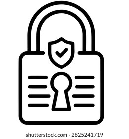 Secure Server Padlock Shield Data Protection Internet Security Icon