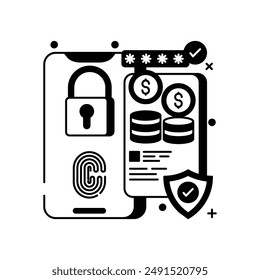 Secure Service Glyph Icon, Vector illustration
