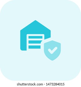 Secure sheild logotype on digital platform layout