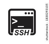 Secure shell(SSH) icon isolated on white background vector illustration.