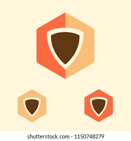 secure shield icon in flat design style. vector icon button