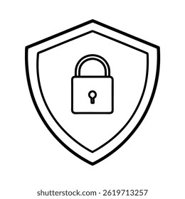 Secure Shield Icon with Padlock