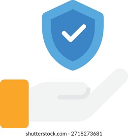 Ícone de escudo seguro representando proteção, segurança e confiança para aplicativos de segurança cibernética e autenticação.