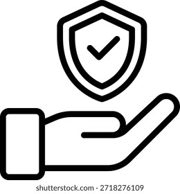 Ícone de escudo seguro representando proteção, segurança e confiança para aplicativos de segurança cibernética e autenticação.