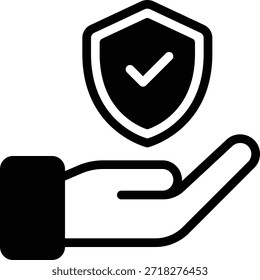 Ícone de escudo seguro representando proteção, segurança e confiança para aplicativos de segurança cibernética e autenticação.