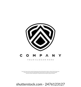 Secure shield with Initial A logo Vector Premium Design