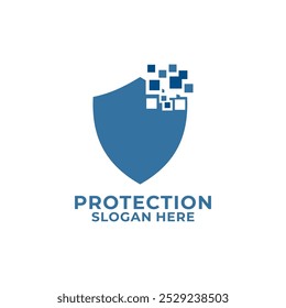 Secure Shield logo template illustration, Network Protection logo vector, Online safe logo design template