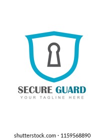 Secure shield logo template vector