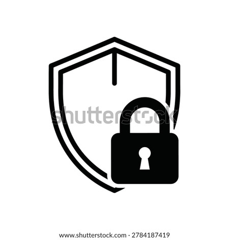 Secure shield with padlock icon