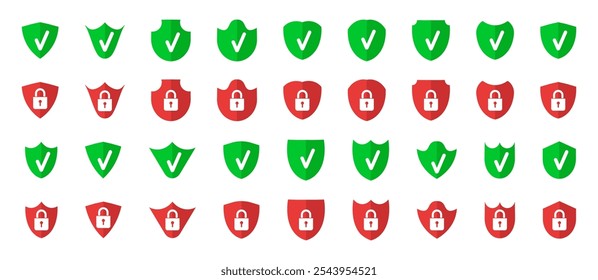 Secure shields with check and lock. Set of protection shields