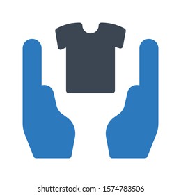 secure shirt vector glyph color icon 