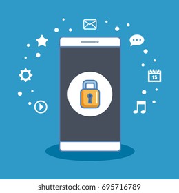 secure shopping cellphone internet information icon