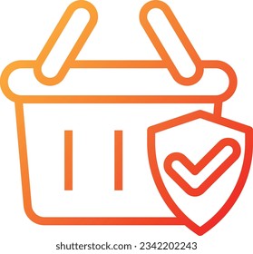 Secure Shopping Gradient Icon - Einzelsymbol, Vektorgrafik