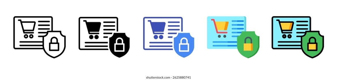 Elemento seguro del icono de la compra para el diseño
