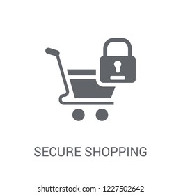 Secure shopping icon. Trendy Secure shopping logo concept on white background from e-commerce and payment collection. Suitable for use on web apps, mobile apps and print media.