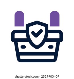 secure shopping icon. vector dual tone icon for your website, mobile, presentation, and logo design.