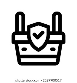 secure shopping icon. vector line icon for your website, mobile, presentation, and logo design.