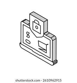 secure shopping isometric icon vector. secure shopping sign. isolated symbol illustration