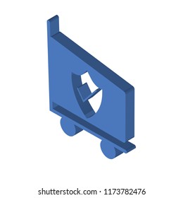 Secure shopping isometric left top view 3D icon