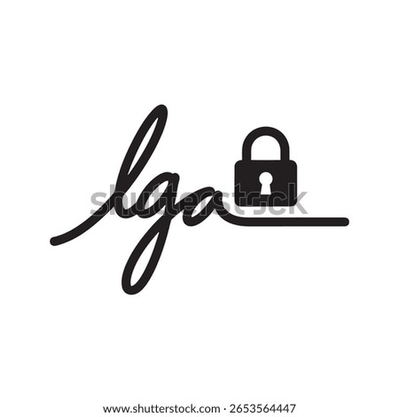Secure Signature Icon Vector Glyph With Lock For Digital Esignature And Encrypted Contract Autograph Symbol For Private Document And Legal Protection