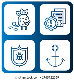 secure simple icons set. Contains such icons as Detective, Error, Antivirus, Anchor, can be used for web, mobile and logo