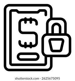 Icono de pago seguro para smartphone con símbolo de candado para finanzas móviles y seguridad de compras en línea, utilizando tecnología y cifrado para transacciones de billetera digital