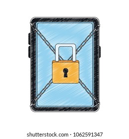 Secure smartphone symbol scribble