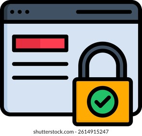 Secure Socket Icon Lineal Color Vector Illustration