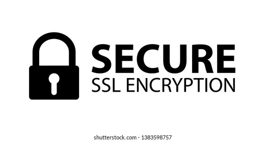 Secure SSL Encryption Banner - Vector Illustration - Isolated On White Background
