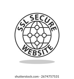 Ícone do site SSL seguro com sombra