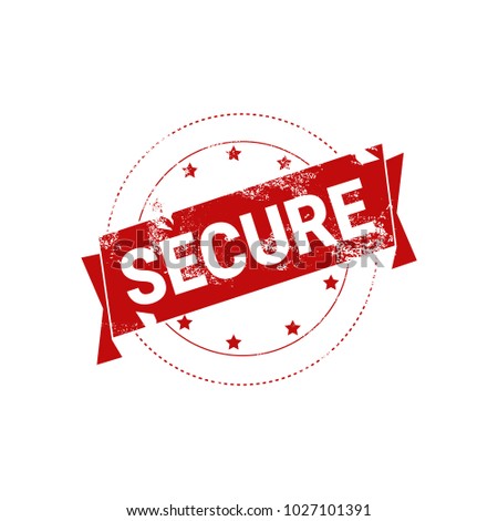 Secure Stamp Red Grunge Sign Sticker Icon Isolated Vector Illustration