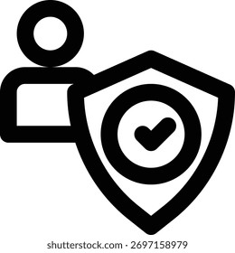 Secure State, Secure, Access Outline Icon