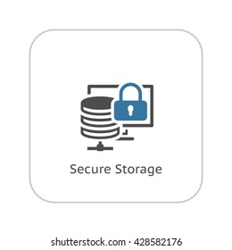 Secure Storage Icon. Flat Design.