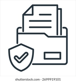 Ilustración vectorial de iconos de esquema de almacenamiento seguro