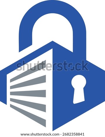Secure Storage Solutions A Logo Depicting a Lock and a Garage Door
