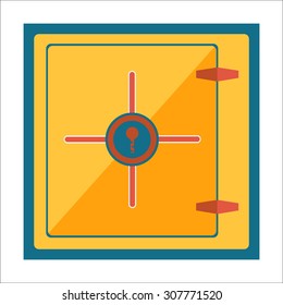 Secure Storage of Valuable Information as the Safe, Safety Deposit Box. Illustration, Vector