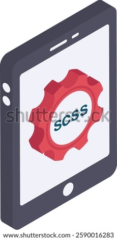 Secure stylesheet language isometric Concept, Block Formating Vector Icon Design, Software and web development symbol, Computer Programming and Coding stock illustration