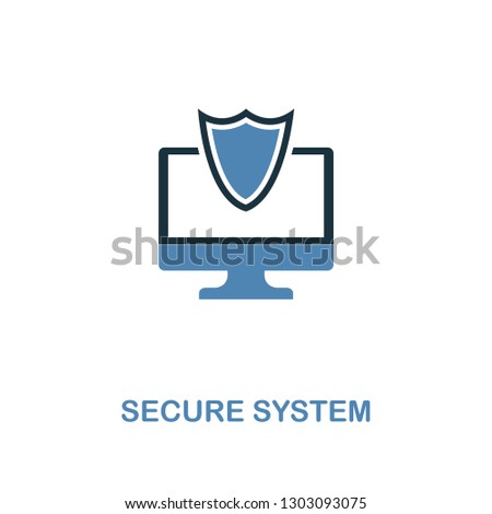 Secure System icon in 2 colors style design. Premium symbol from security icons collection. Pixel perfect Secure System icon for web ui and ux, apps, software usage.