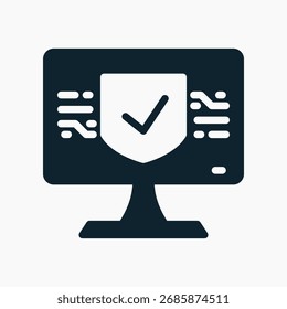 Secure System Icon in glyph style. Perfect for apps, websites, UI UX, presentations, or infographics. Editable illustration file with clean design and modern design.