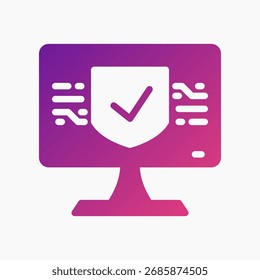 Ícone de sistema seguro em estilo de gradiente. Perfeito para aplicativos, sites, UI UX, apresentações ou infográficos. Arquivo de ilustração editável com design limpo e design moderno.
